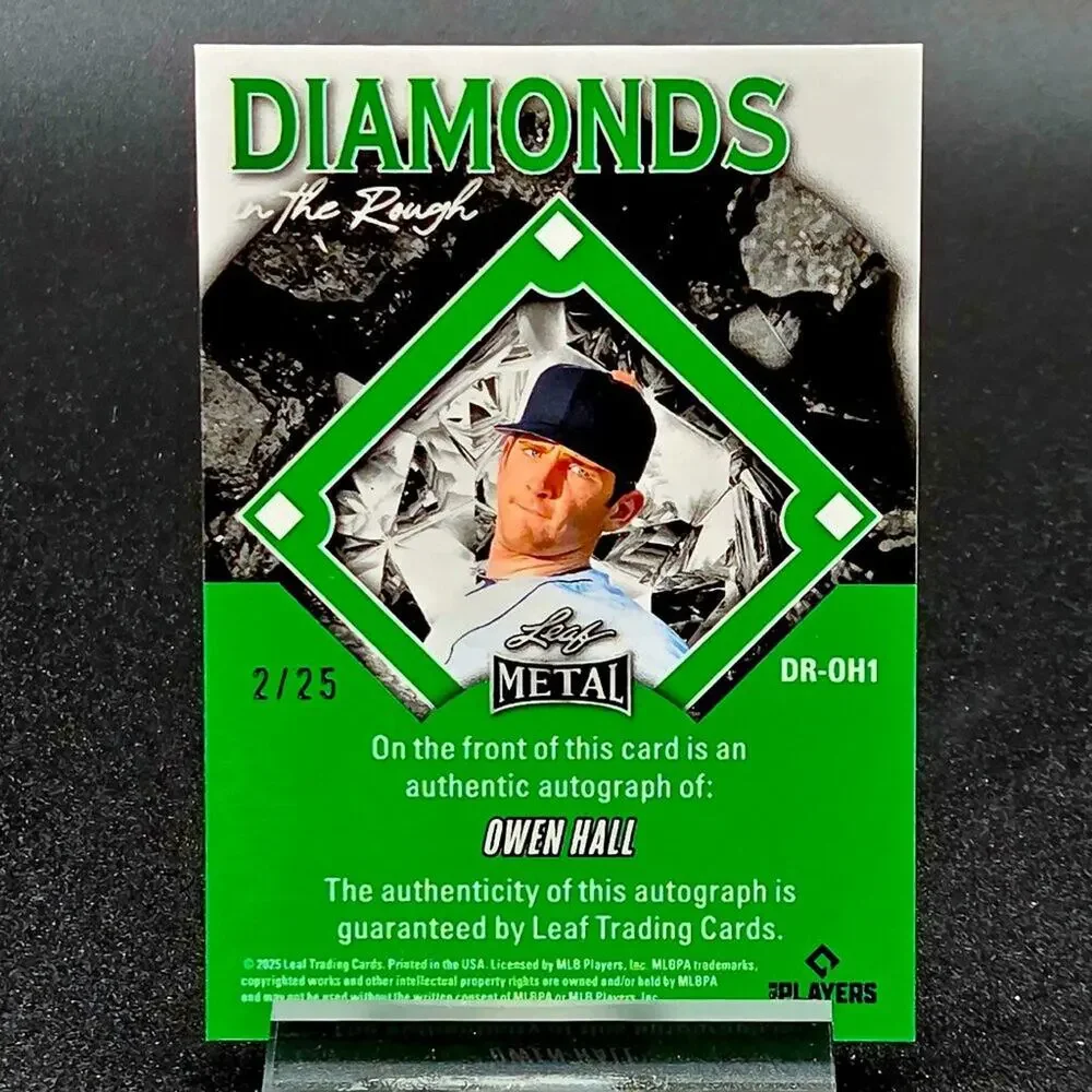 2025 Owen Hall 2/25 Auto Diamonds in the Rough Detroit Tigers Top Prospect - Picture 3 of 3